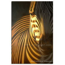 Pintura a óleo handmade moderna da zebra na lona para o miúdo (AN-030)